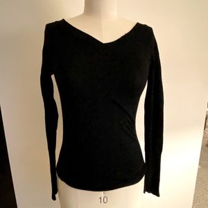 Solid Black V-neck Sweater